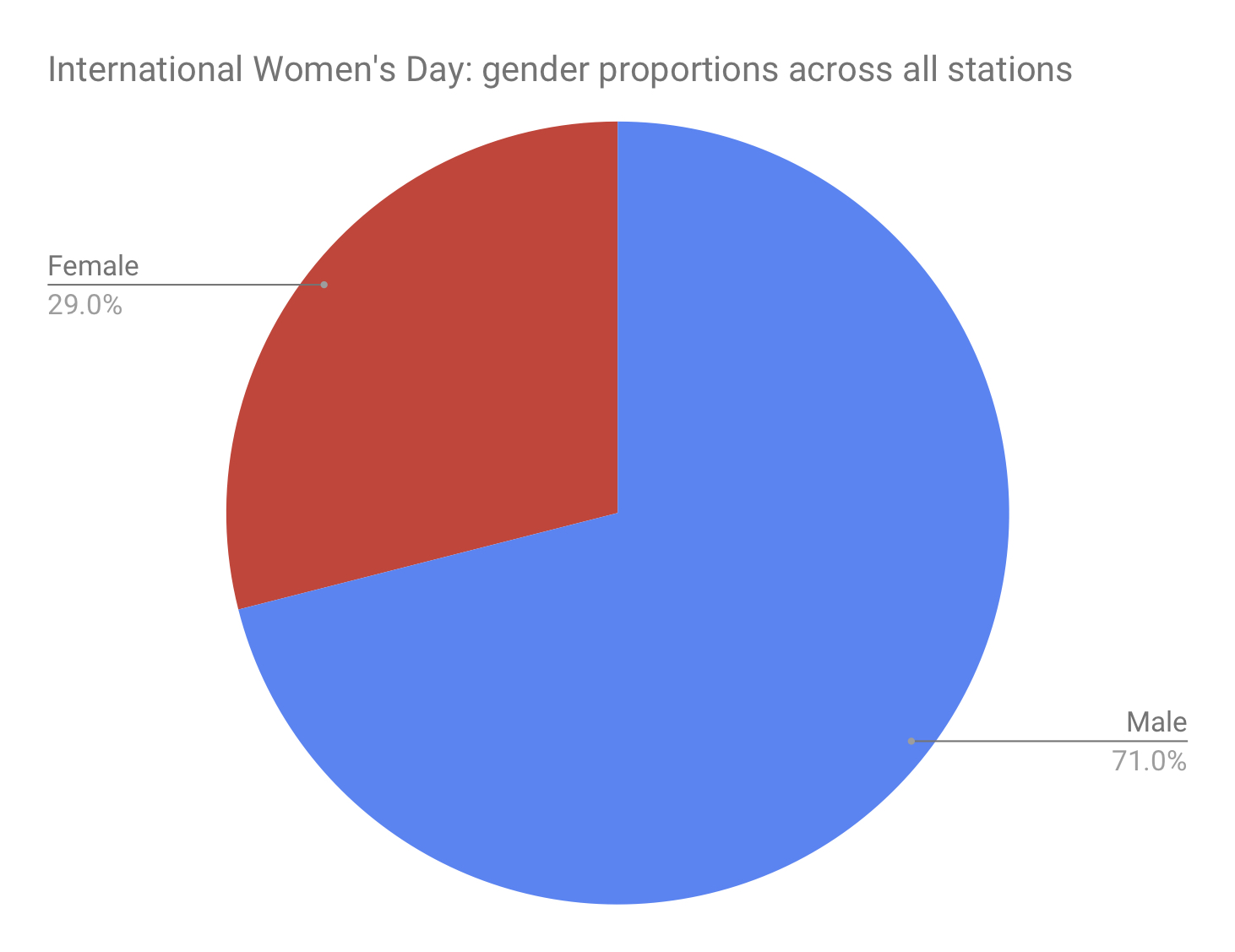 Pie Chart of International Women’s Day 2019